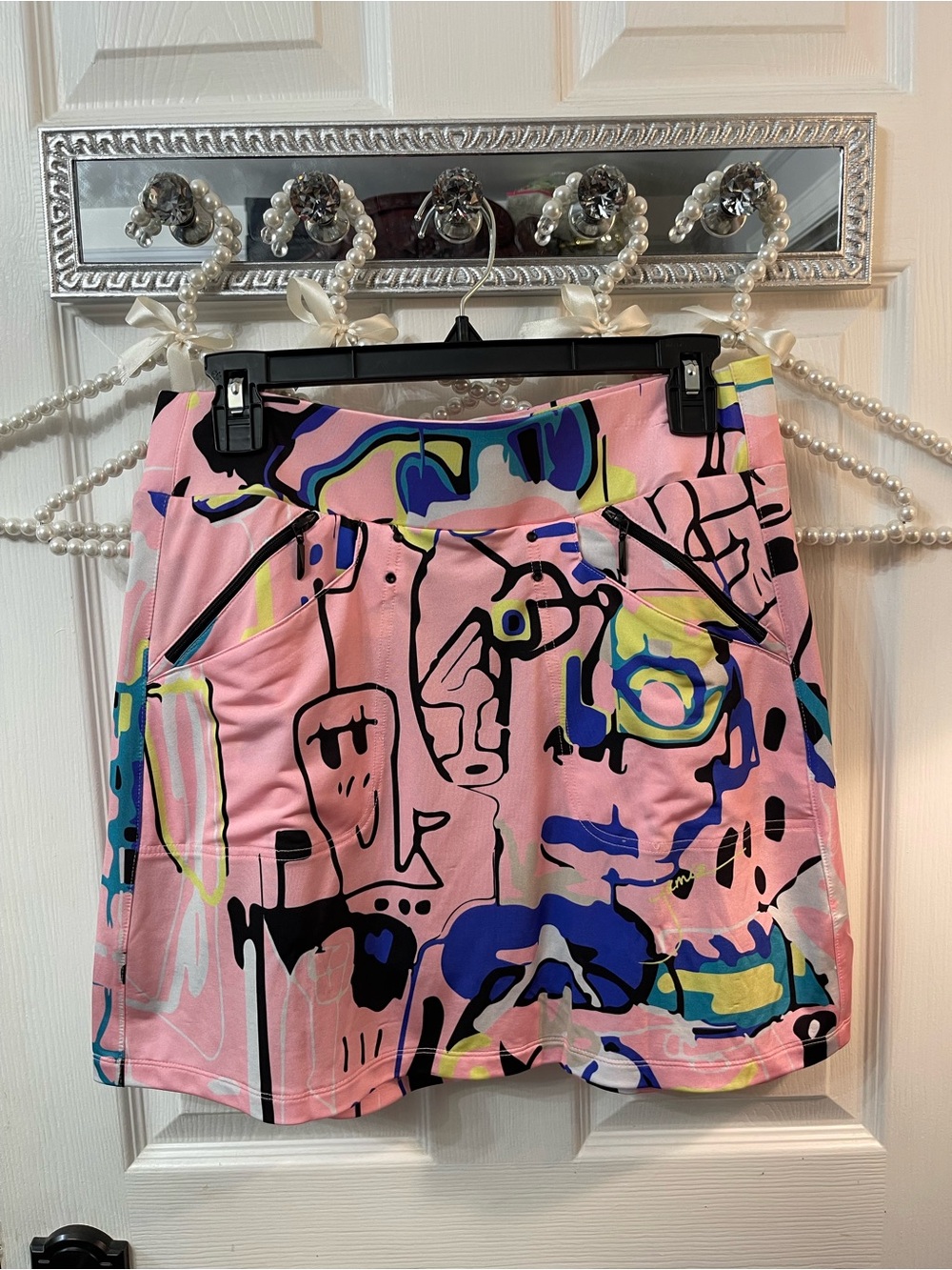jamie sadock Pink Abstract Print Mini Skirt Golf Workout Skort